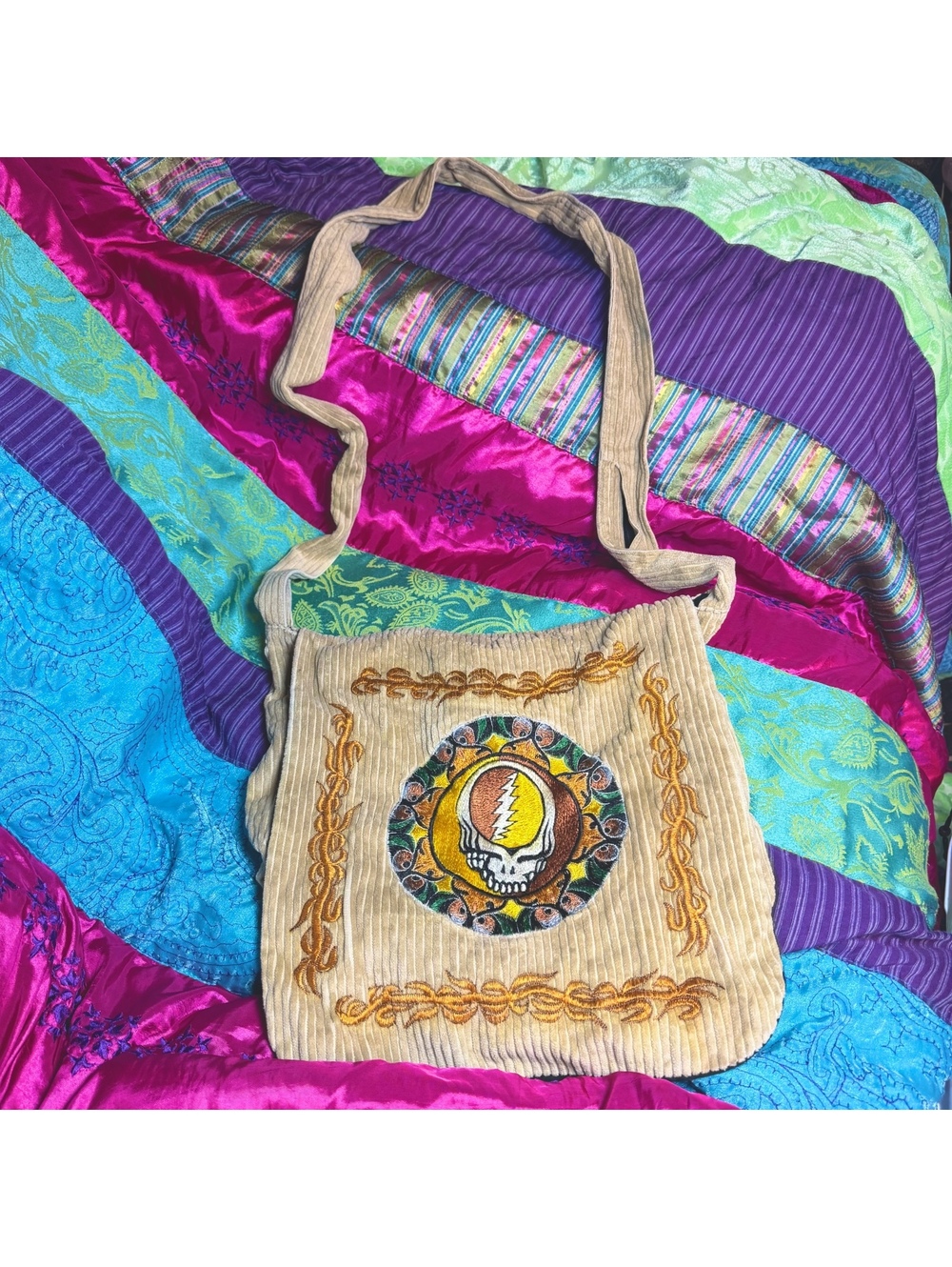 Gypsy Rose Grateful Dead Skull Messenger Bag